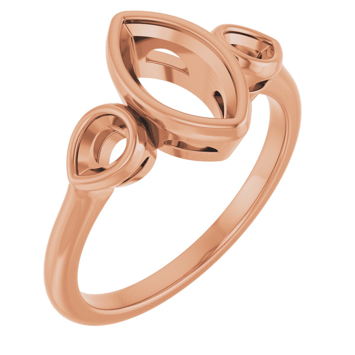 Bezel-Set Three-Stone Engagement Ring