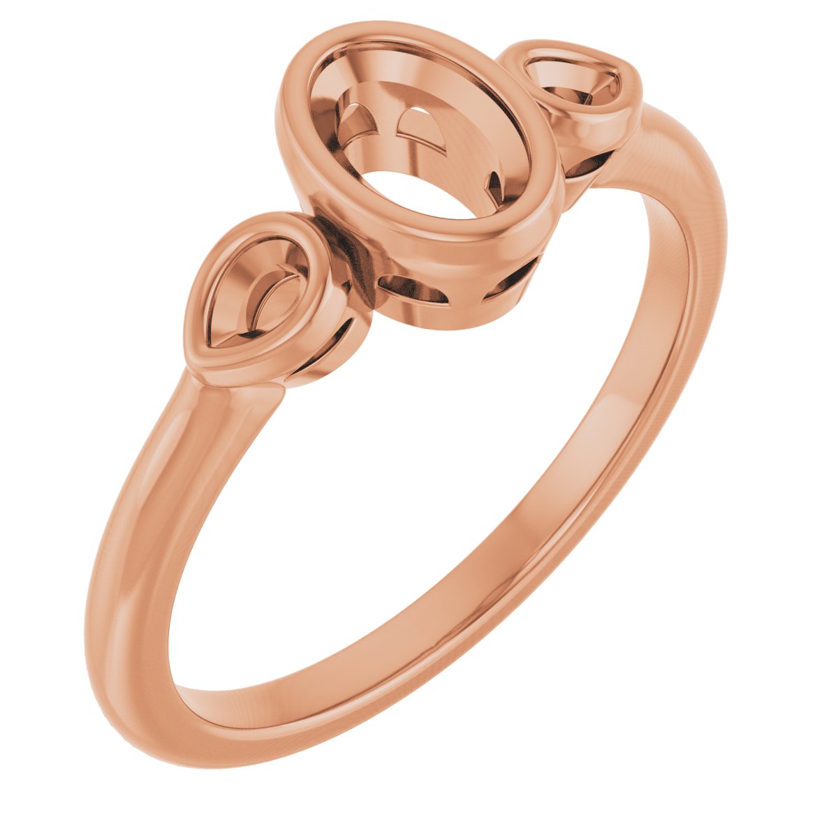 Bezel-Set Three-Stone Engagement Ring