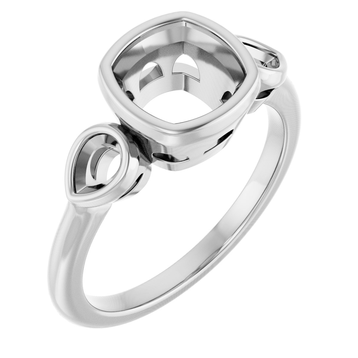 Bezel-Set Three-Stone Engagement Ring