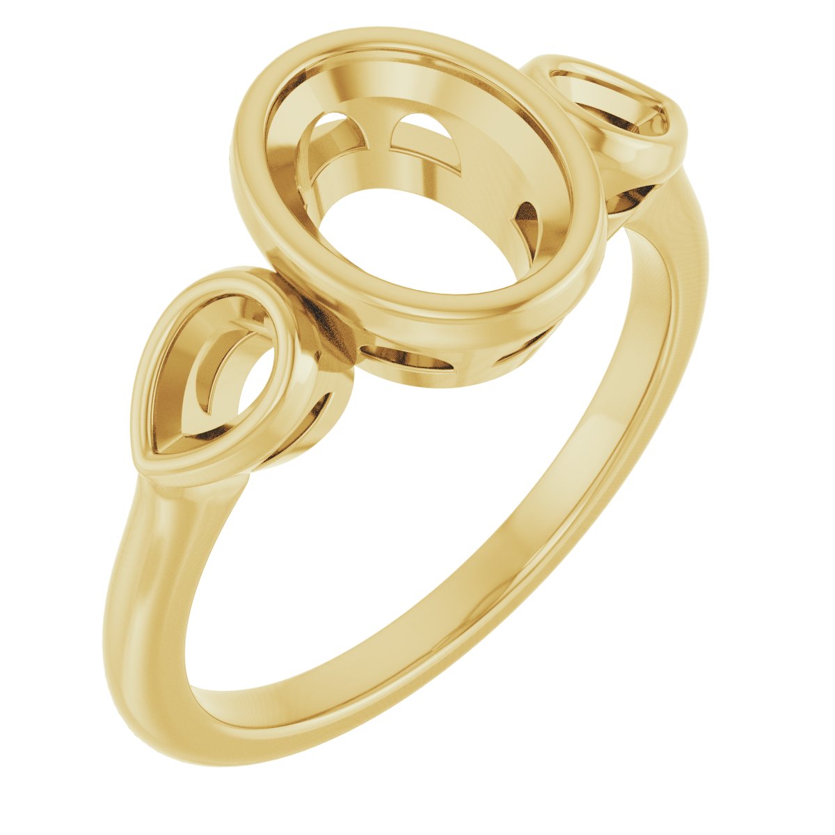 Bezel-Set Three-Stone Engagement Ring