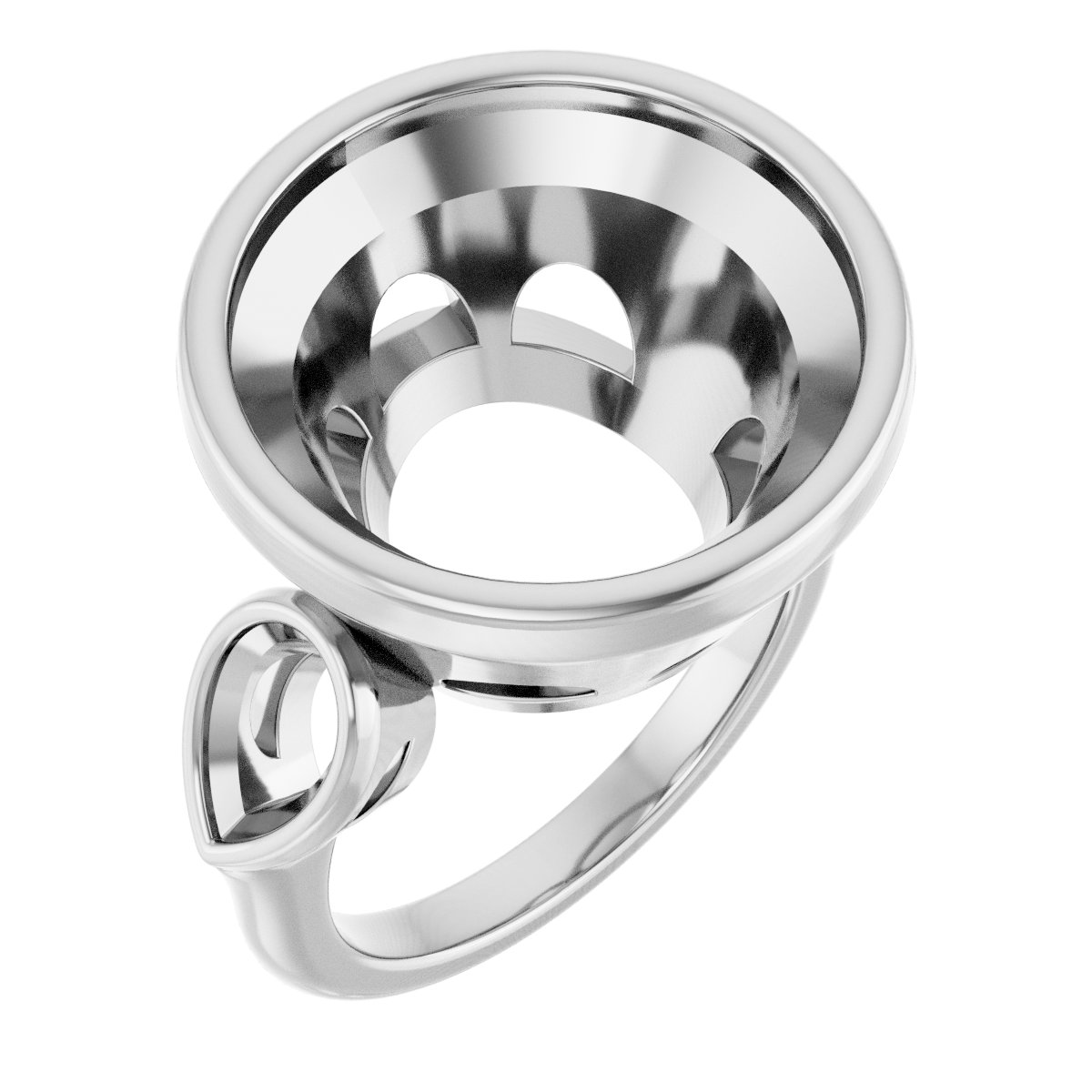 Bezel-Set Three-Stone Engagement Ring