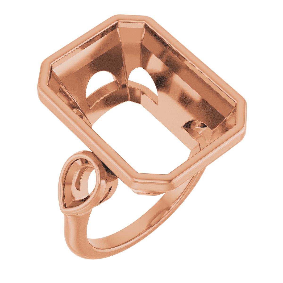 Bezel-Set Three-Stone Engagement Ring
