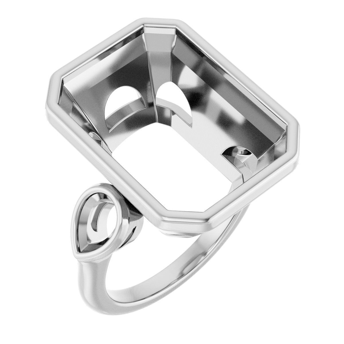 Bezel-Set Three-Stone Engagement Ring