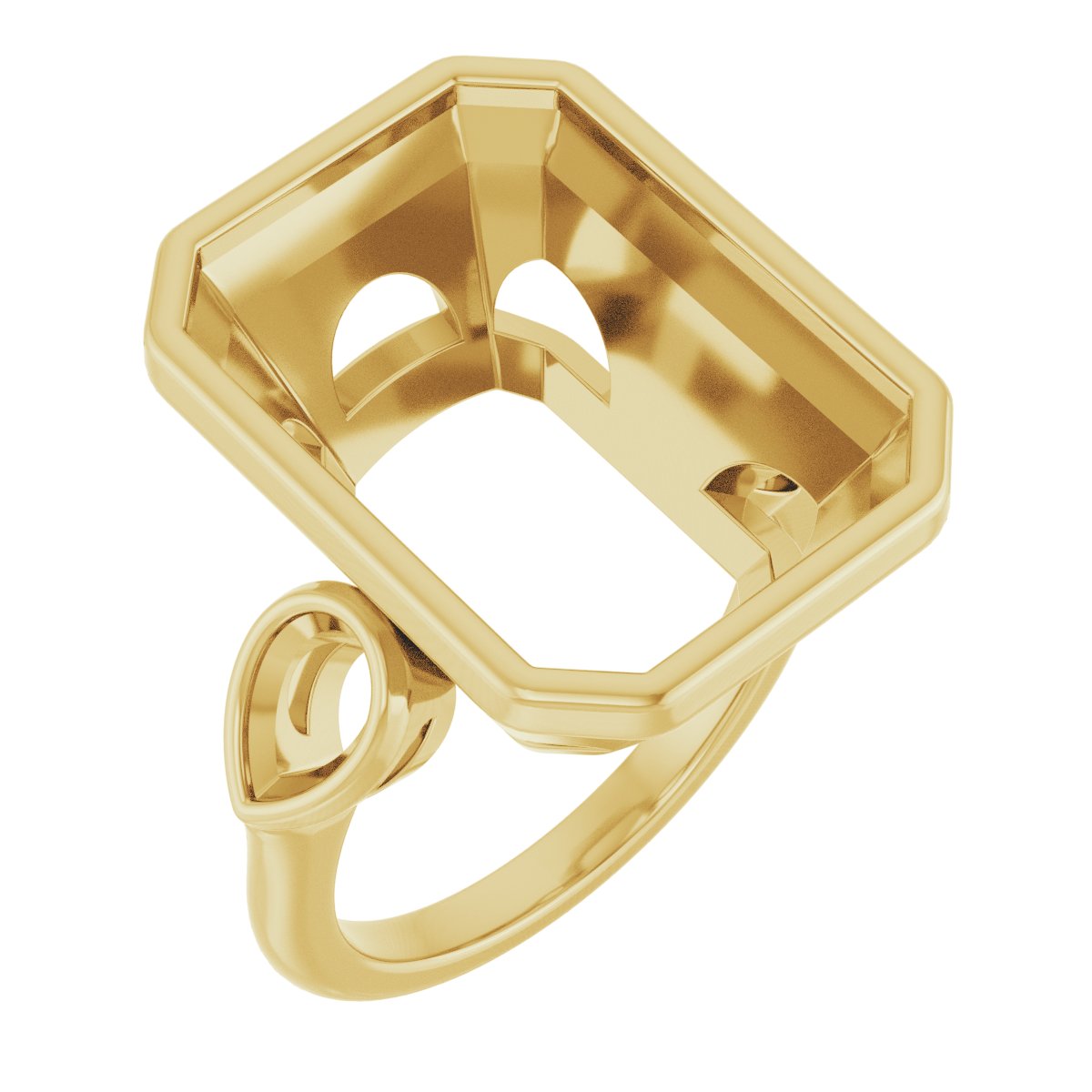Bezel-Set Three-Stone Engagement Ring