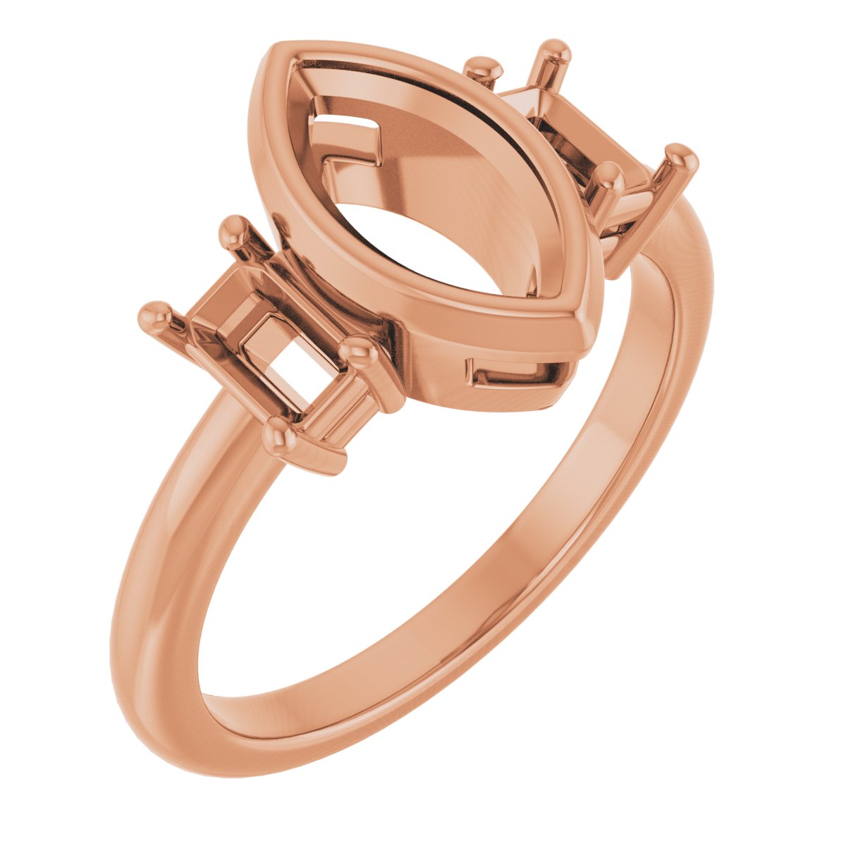 Bezel-Set Three-Stone Engagement Ring