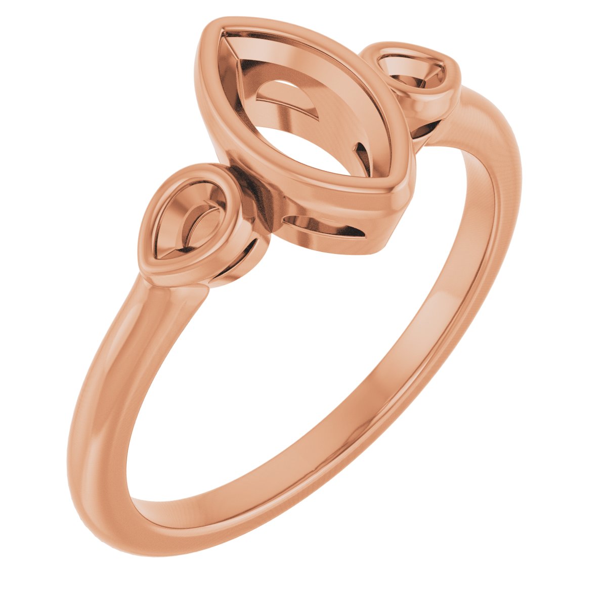 Bezel-Set Three-Stone Engagement Ring