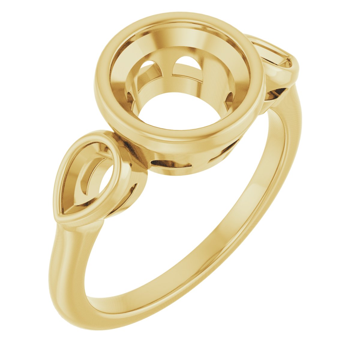 Bezel-Set Three-Stone Engagement Ring