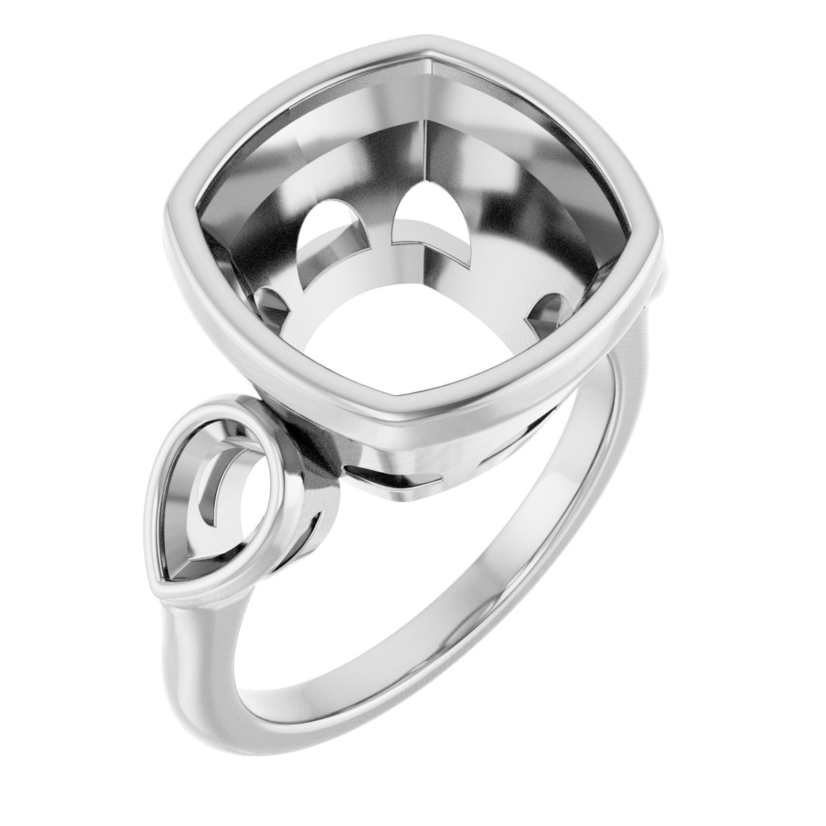 Bezel-Set Three-Stone Engagement Ring