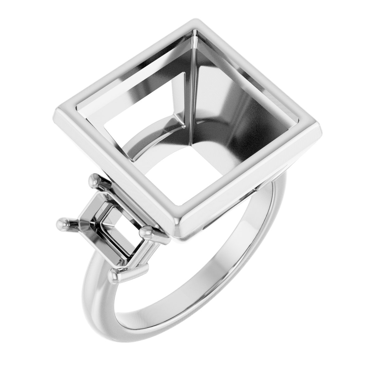 Bezel-Set Three-Stone Engagement Ring
