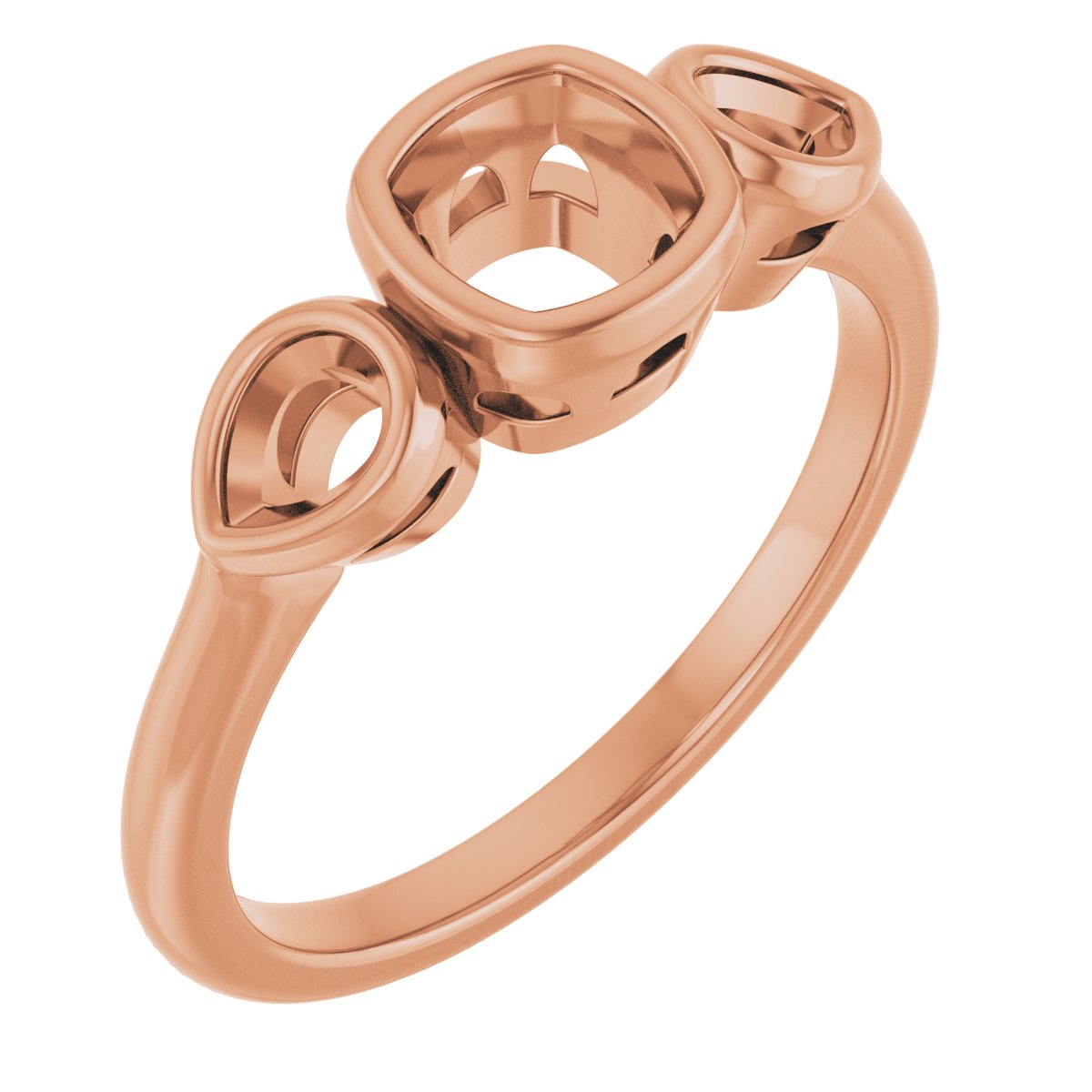 Bezel-Set Three-Stone Engagement Ring