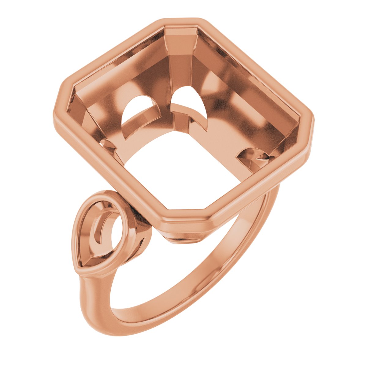 Bezel-Set Three-Stone Engagement Ring