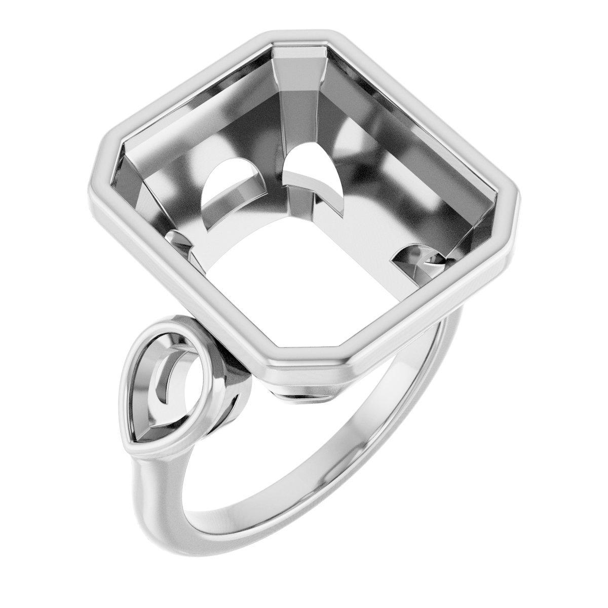 Bezel-Set Three-Stone Engagement Ring
