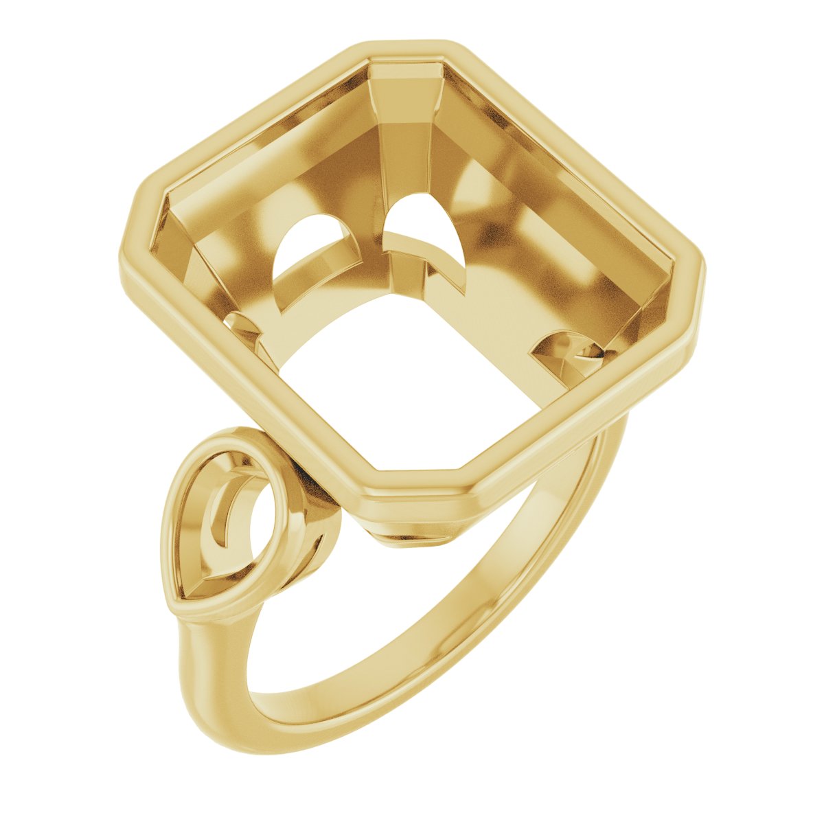 Bezel-Set Three-Stone Engagement Ring