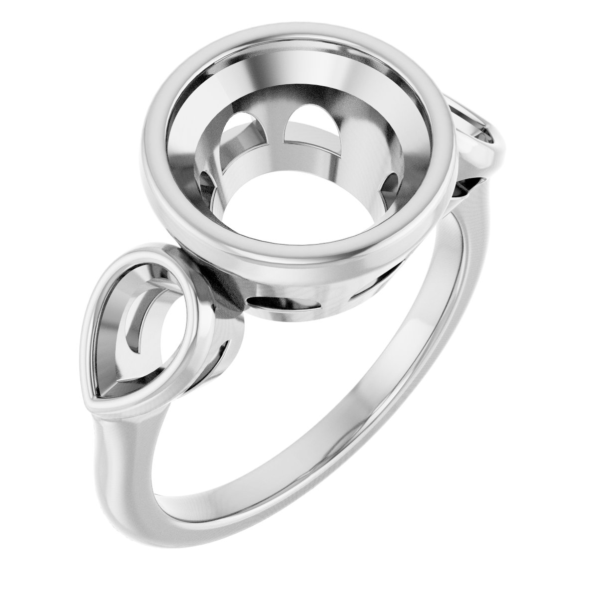 Bezel-Set Three-Stone Engagement Ring