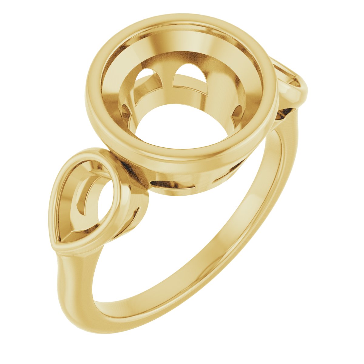 Bezel-Set Three-Stone Engagement Ring