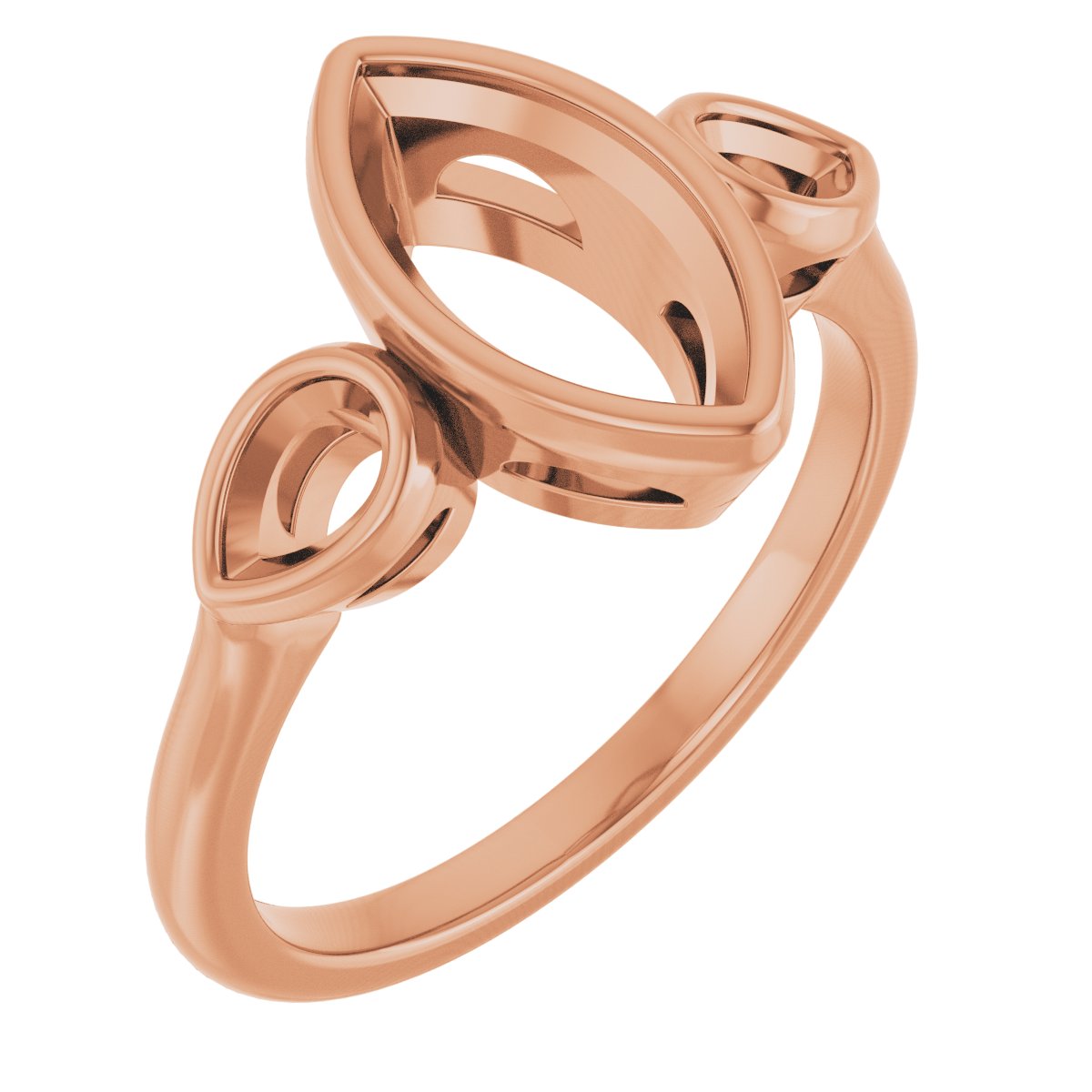 Bezel-Set Three-Stone Engagement Ring