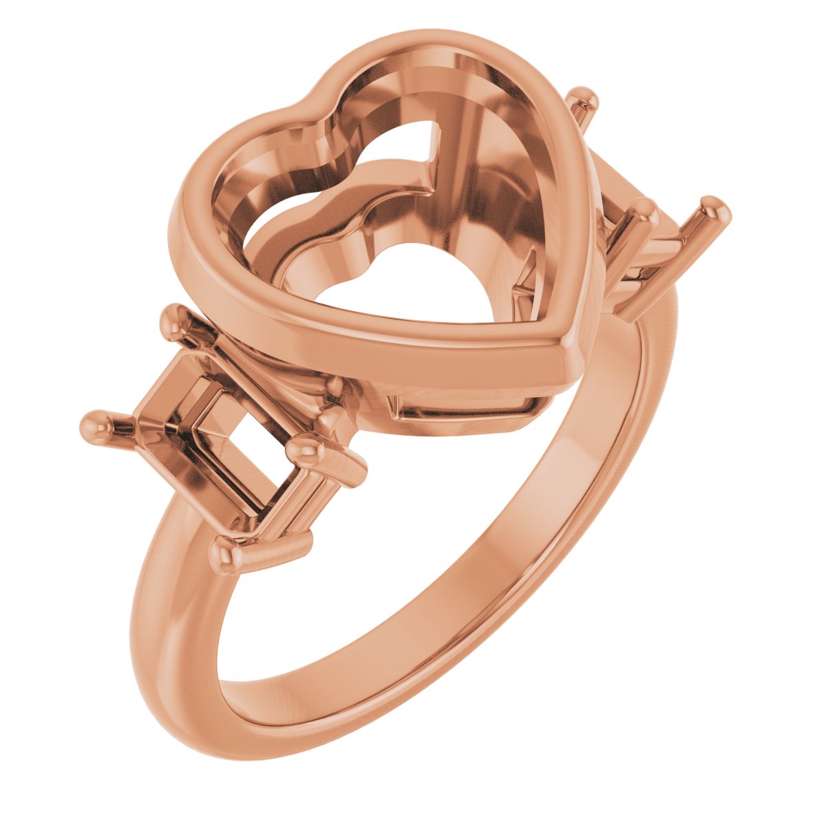Bezel-Set Three-Stone Engagement Ring