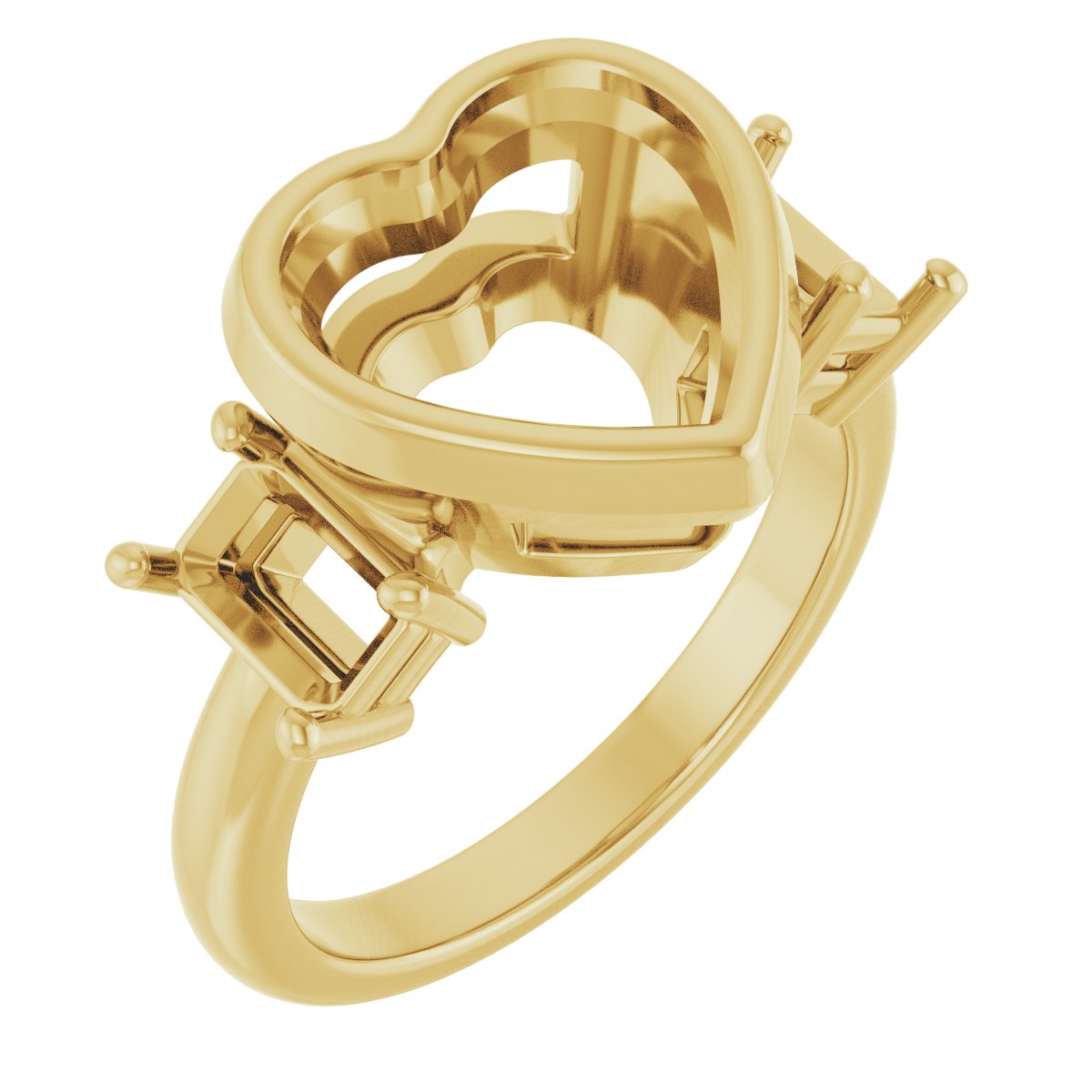 Bezel-Set Three-Stone Engagement Ring