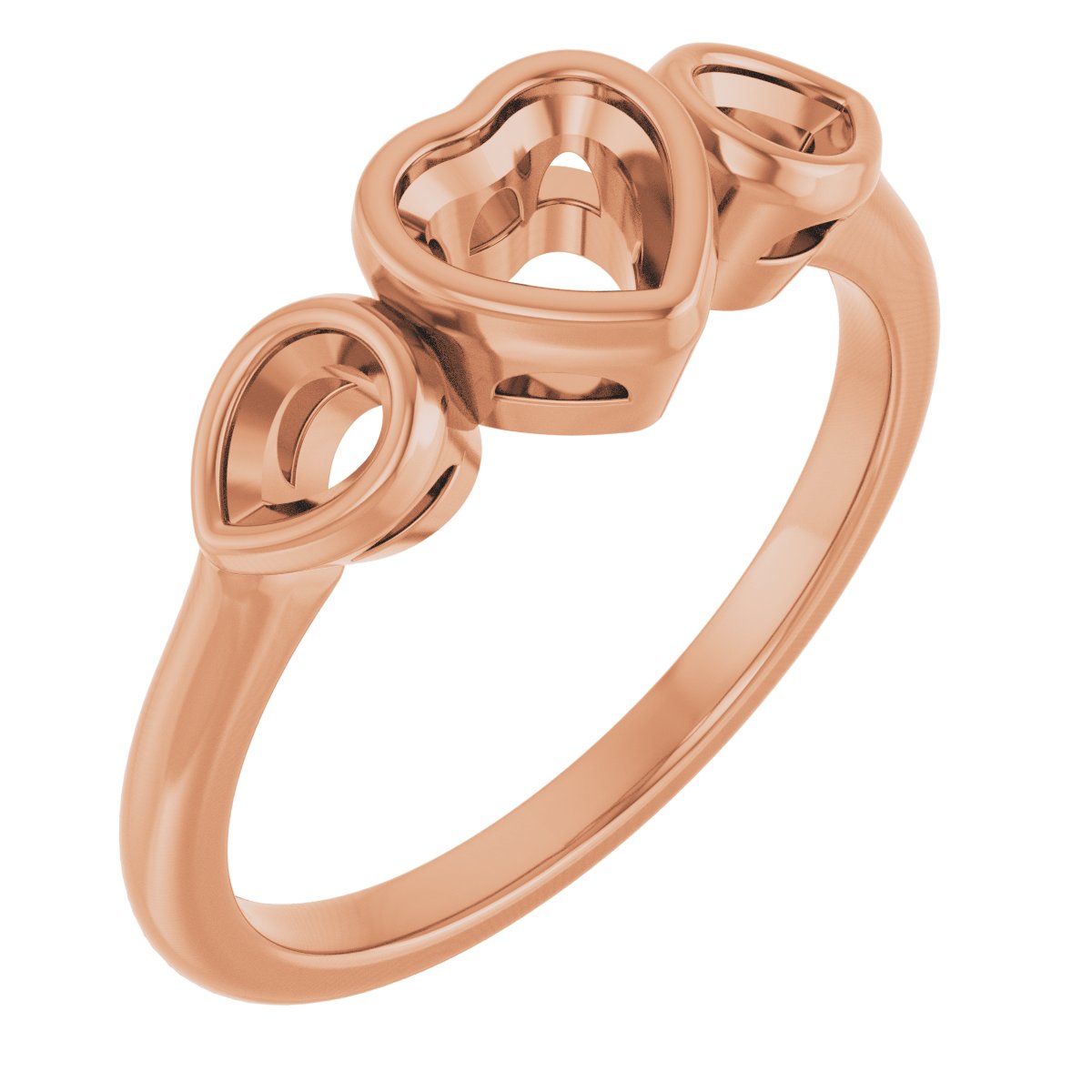 Bezel-Set Three-Stone Engagement Ring