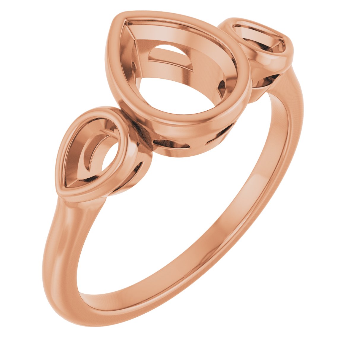 Bezel-Set Three-Stone Engagement Ring