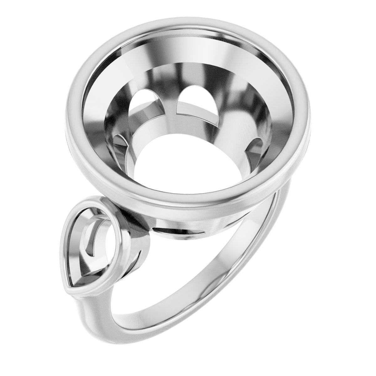 Bezel-Set Three-Stone Engagement Ring