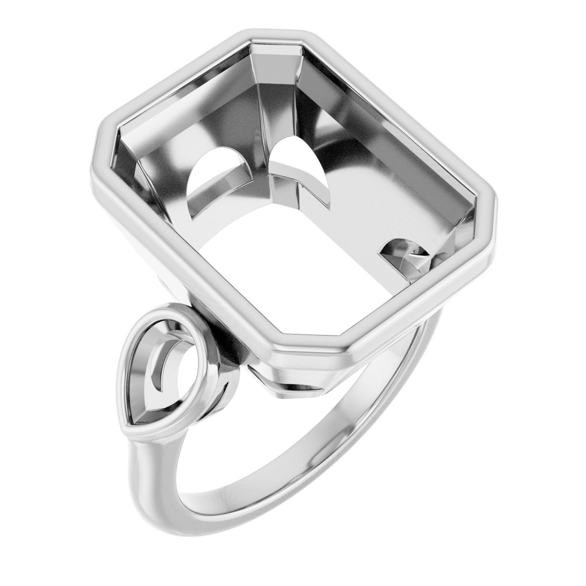 Bezel-Set Three-Stone Engagement Ring