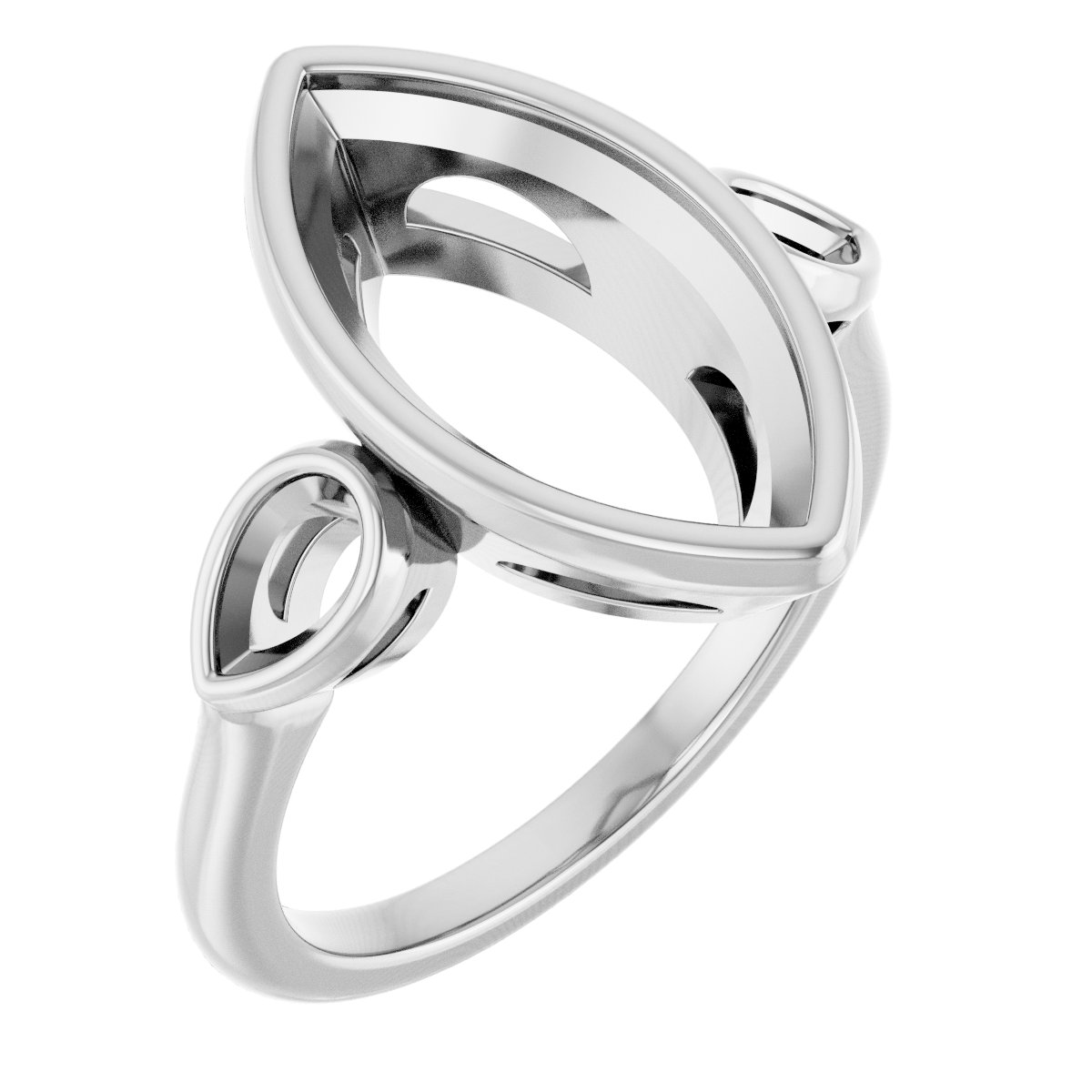 Bezel-Set Three-Stone Engagement Ring