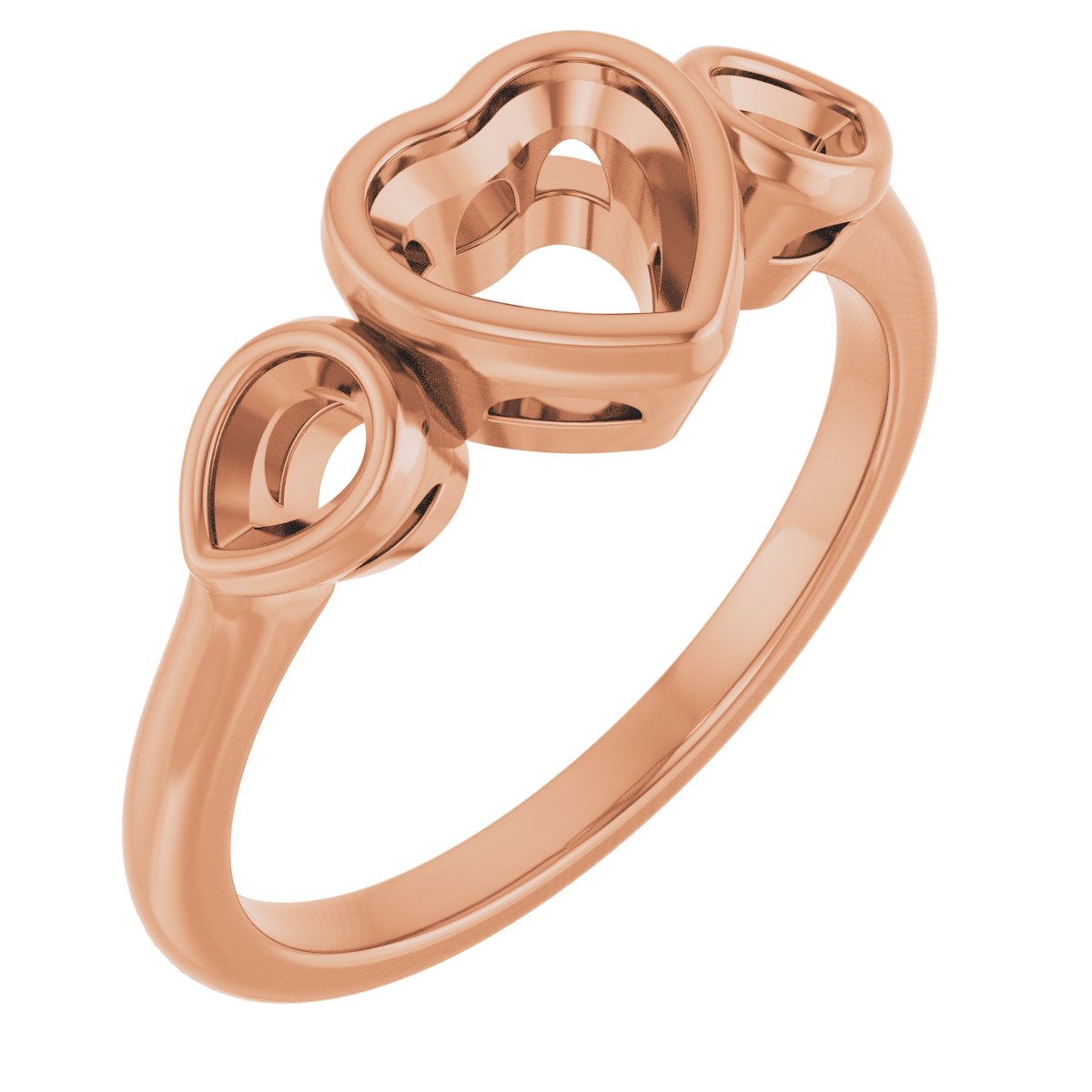 Bezel-Set Three-Stone Engagement Ring