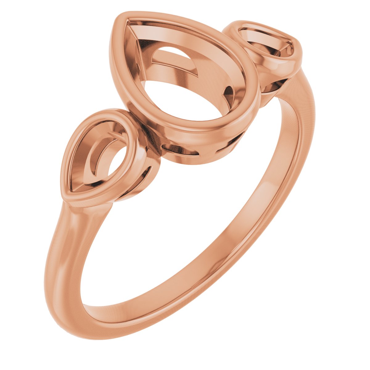 Bezel-Set Three-Stone Engagement Ring