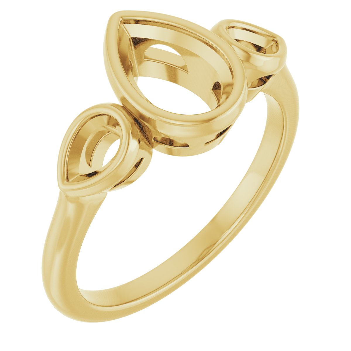 Bezel-Set Three-Stone Engagement Ring