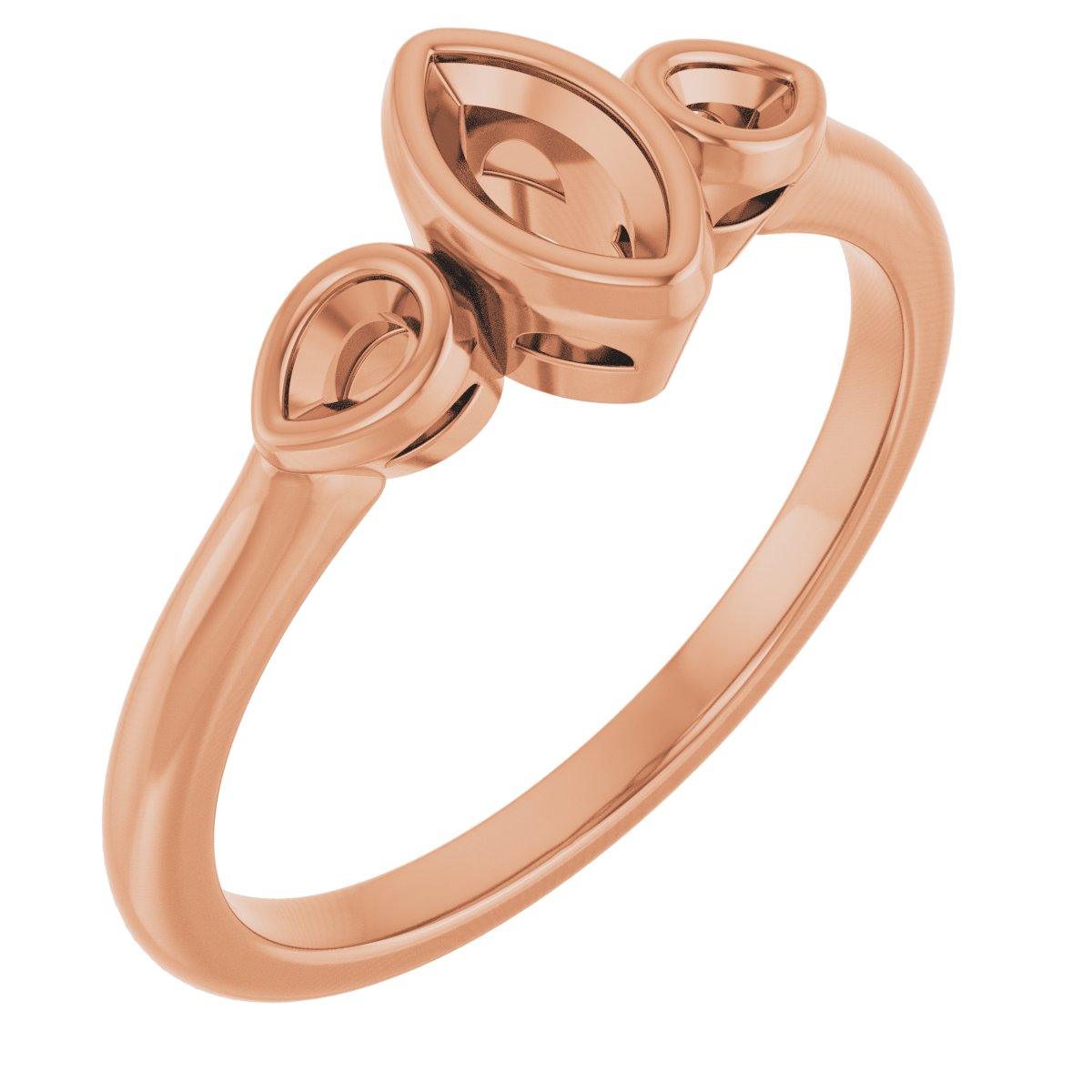 Bezel-Set Three-Stone Engagement Ring
