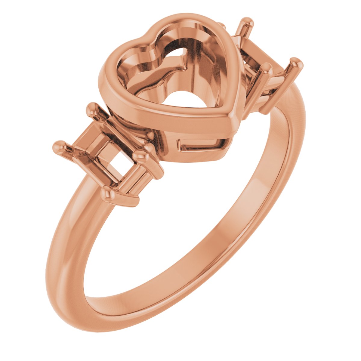 Bezel-Set Three-Stone Engagement Ring