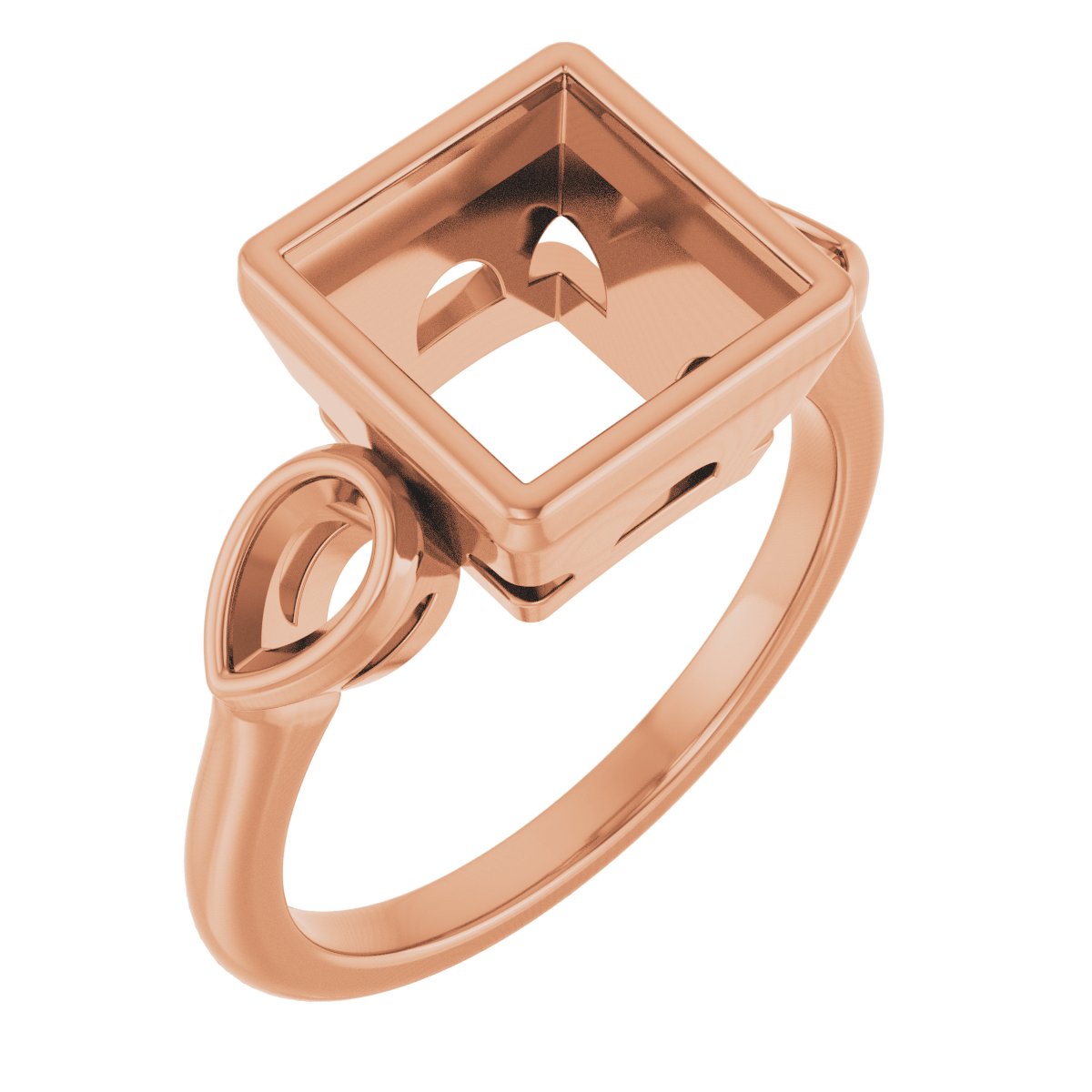 Bezel-Set Three-Stone Engagement Ring