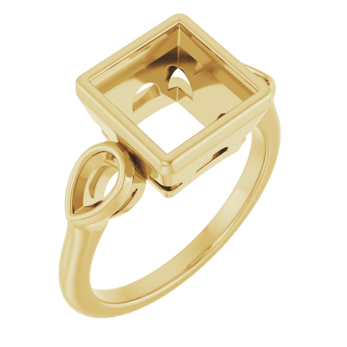 Bezel-Set Three-Stone Engagement Ring