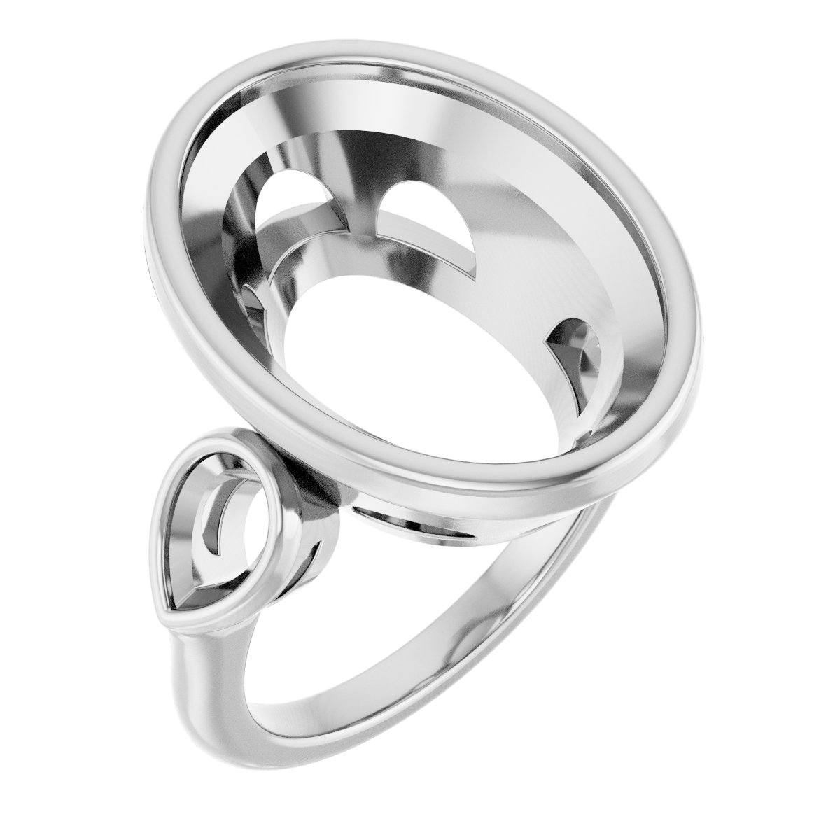 Bezel-Set Three-Stone Engagement Ring