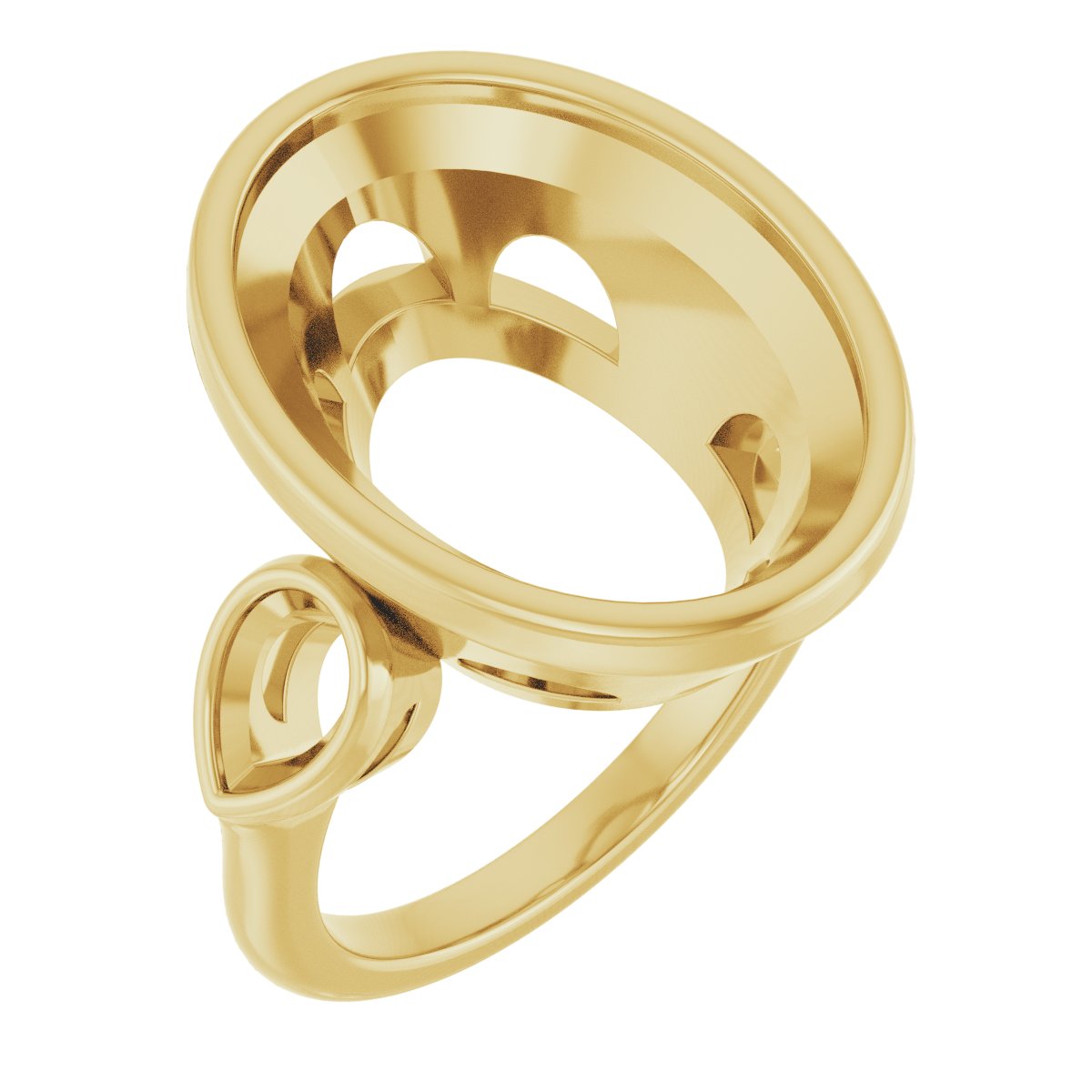 Bezel-Set Three-Stone Engagement Ring