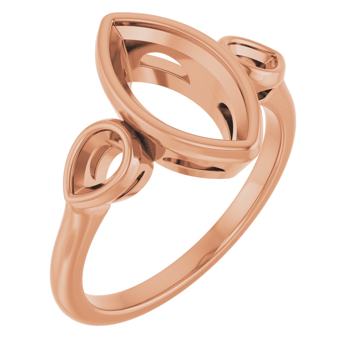 Bezel-Set Three-Stone Engagement Ring