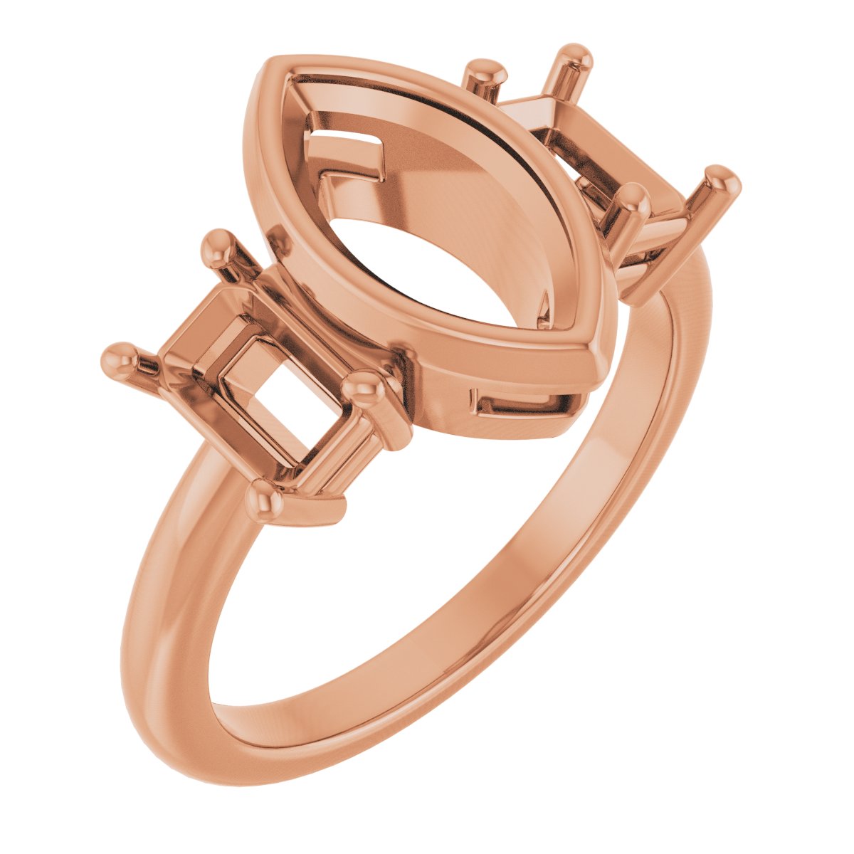 Bezel-Set Three-Stone Engagement Ring