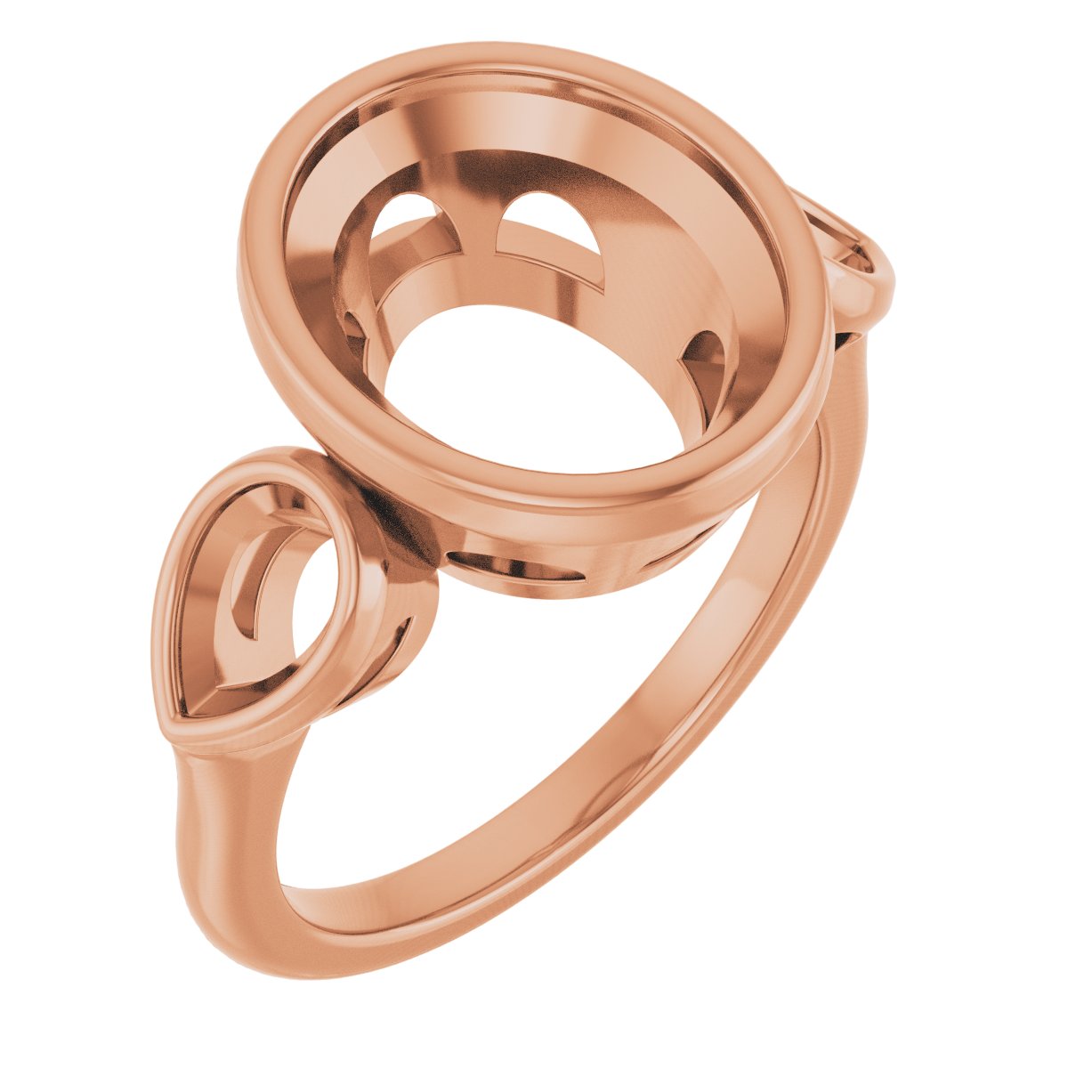 Bezel-Set Three-Stone Engagement Ring