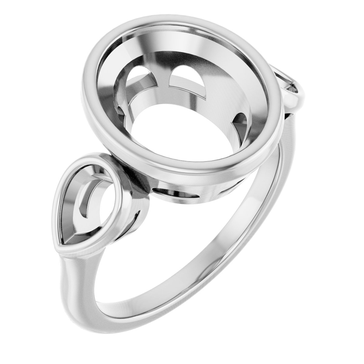 Bezel-Set Three-Stone Engagement Ring
