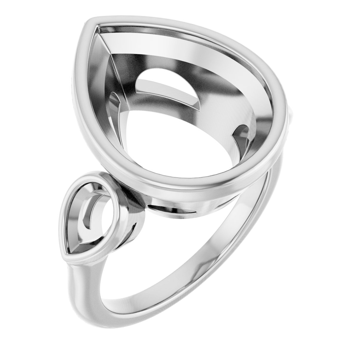 Bezel-Set Three-Stone Engagement Ring