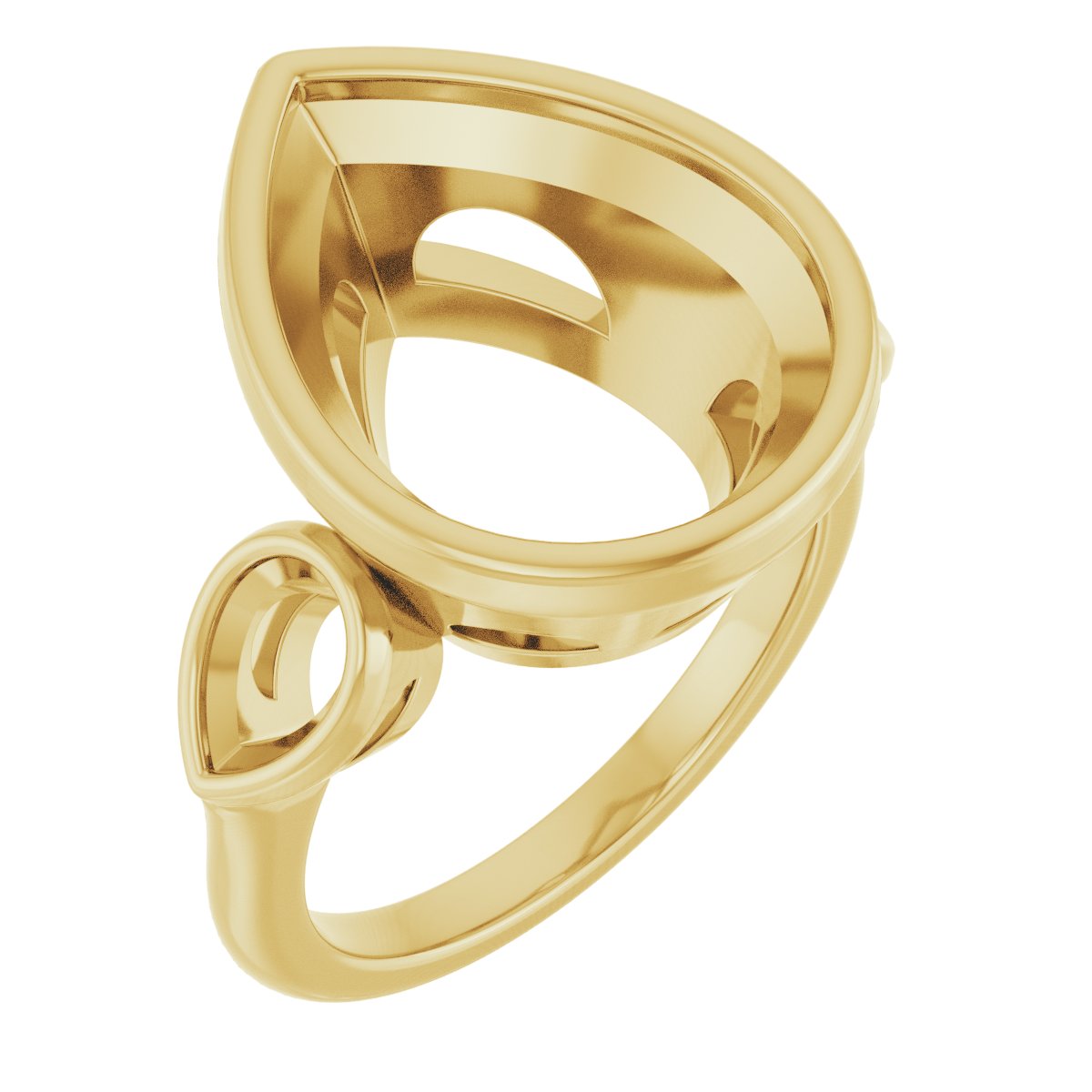 Bezel-Set Three-Stone Engagement Ring