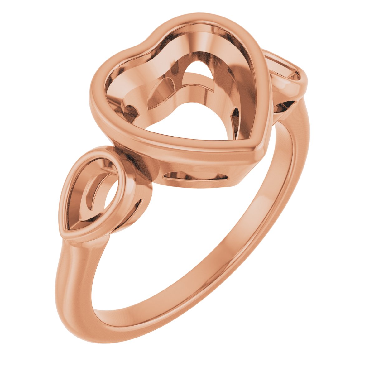 Bezel-Set Three-Stone Engagement Ring