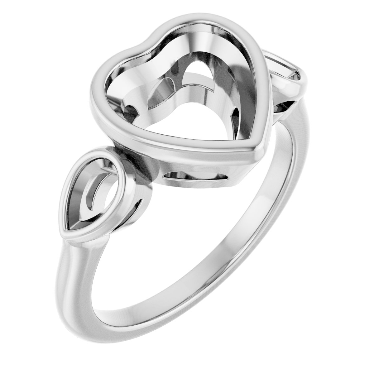 Bezel-Set Three-Stone Engagement Ring