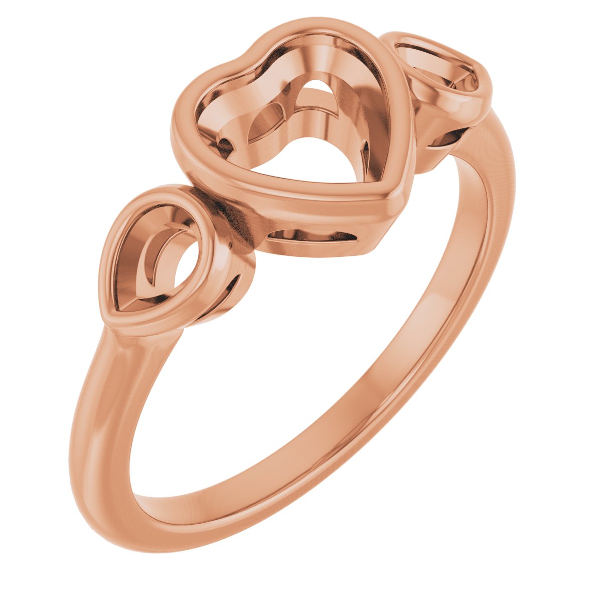Bezel-Set Three-Stone Engagement Ring