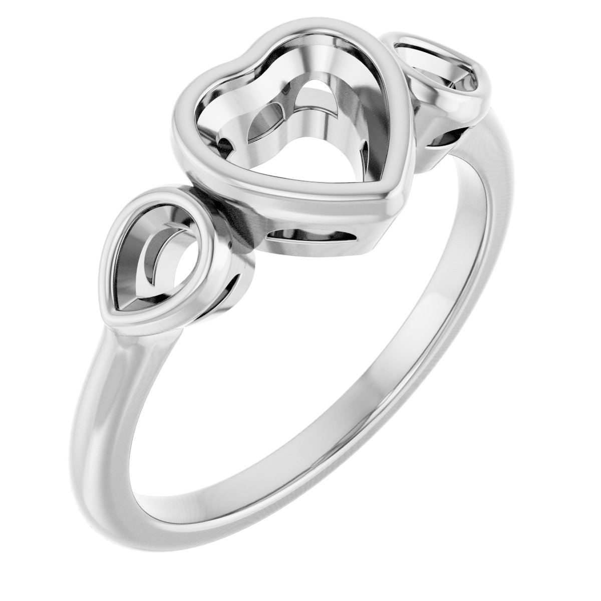 Bezel-Set Three-Stone Engagement Ring