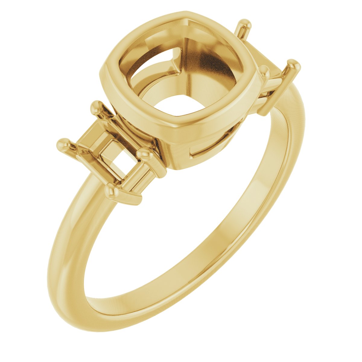 Bezel-Set Three-Stone Engagement Ring