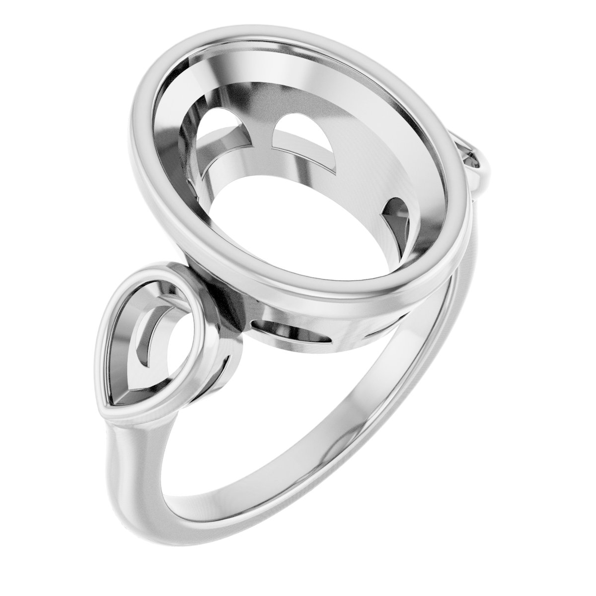 Bezel-Set Three-Stone Engagement Ring