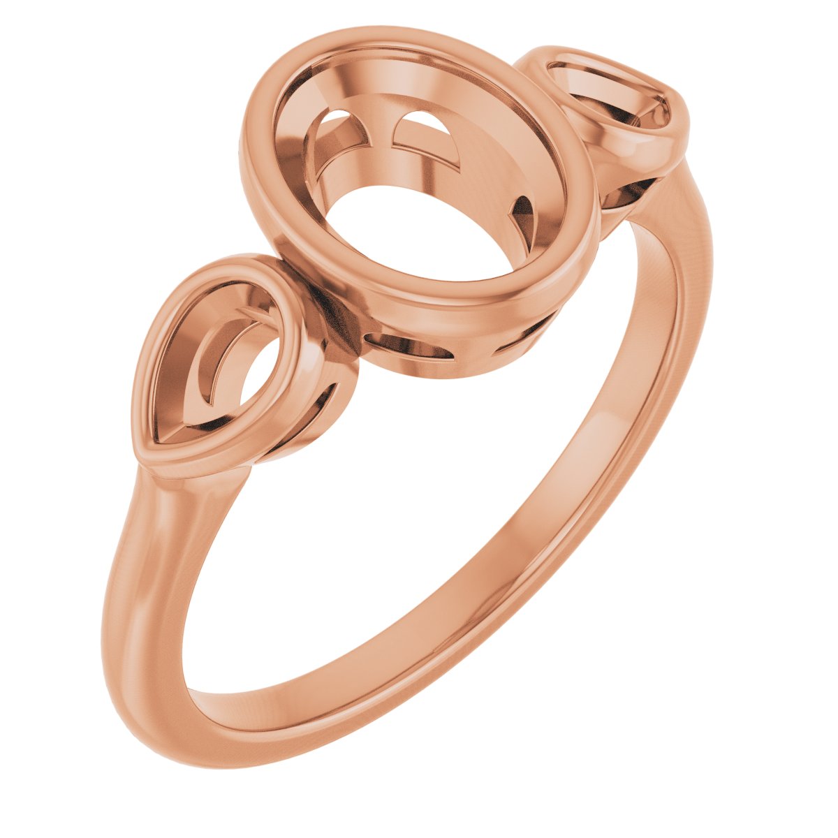 Bezel-Set Three-Stone Engagement Ring