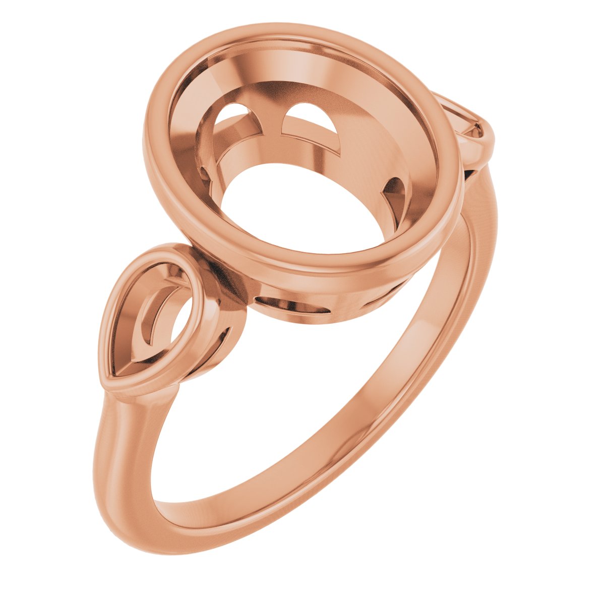 Bezel-Set Three-Stone Engagement Ring